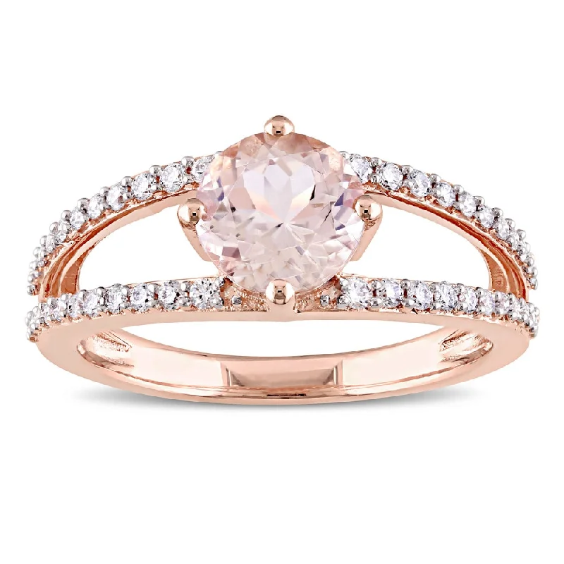 Amethyst Gemstone Rings in Sterling Silver with a Halo of Cubic Zirconia for a Budget - Friendly LuxuryMiadora Signature Collection 14k Rose Gold Morganite and 1/3ct TDW Diamond Split Shank Solitaire Engagement Ring - Pink Amethyst Gemstone Rings in Sterling Silver with a Halo of Cubic Zirconia for a Budget - Friendly LuxuryMiadora Signature Collection 14k Rose Gold Morganite and 1/3ct TDW Diamond Split Shank Solitaire Engagement Ring - Pink