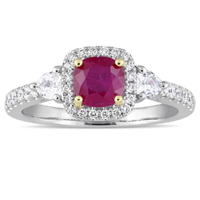 Turquoise Gemstone Rings in 925 Silver with a Southwestern - Inspired Design for a Rustic CharmMiadora Signature Collection 14k White Gold Yellow Gold Prongs Ruby White Sapphire and 1/3ct TDW Dia Turquoise Gemstone Rings in 925 Silver with a Southwestern - Inspired Design for a Rustic CharmMiadora Signature Collection 14k White Gold Yellow Gold Prongs Ruby White Sapphire and 1/3ct TDW Dia