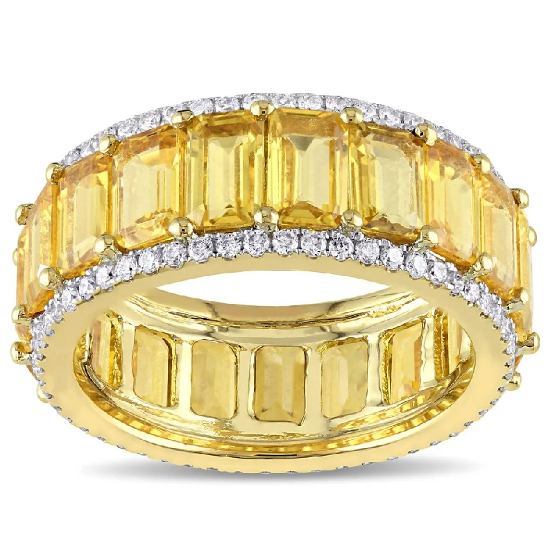 Emerald Gemstone Rings Set in Platinum with Filigree Work for a Vintage - Inspired LookMiadora Signature Collection 14k Yellow Gold Emerald-Cut Yellow Sapphire and 5/8ct TDW Diamond Eternity Band (G-H, SI1-SI2) Emerald Gemstone Rings Set in Platinum with Filigree Work for a Vintage - Inspired LookMiadora Signature Collection 14k Yellow Gold Emerald-Cut Yellow Sapphire and 5/8ct TDW Diamond Eternity Band (G-H, SI1-SI2)