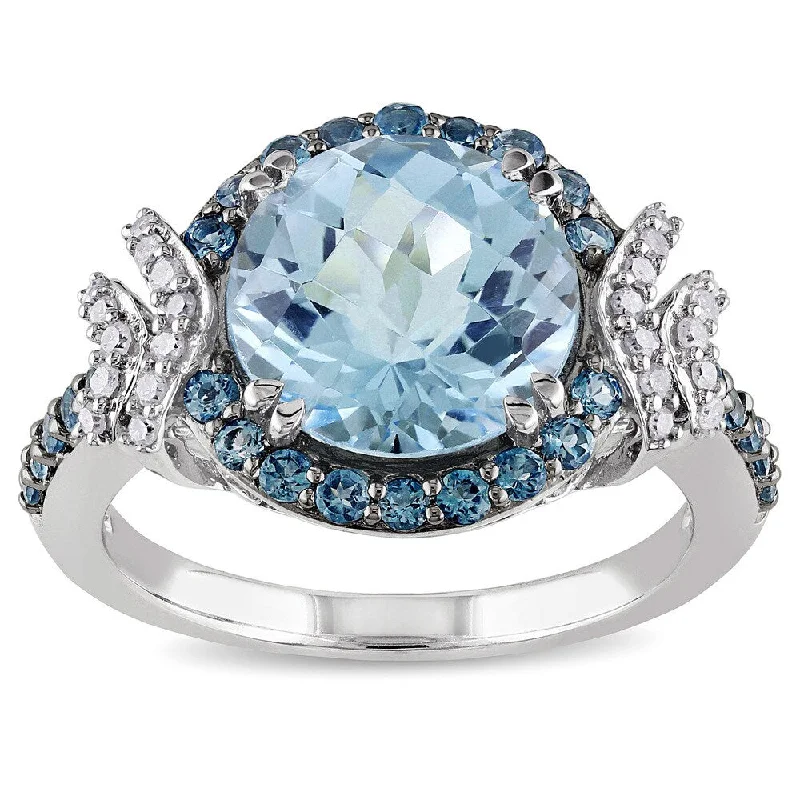 Opal Gemstone Rings in Rose Gold with a Milgrain Edge for a Feminine and Romantic StyleMiadora Silver Blue Topaz and 1/8ct TDW Diamond Ring (H-I, I2-I3) Opal Gemstone Rings in Rose Gold with a Milgrain Edge for a Feminine and Romantic StyleMiadora Silver Blue Topaz and 1/8ct TDW Diamond Ring (H-I, I2-I3)