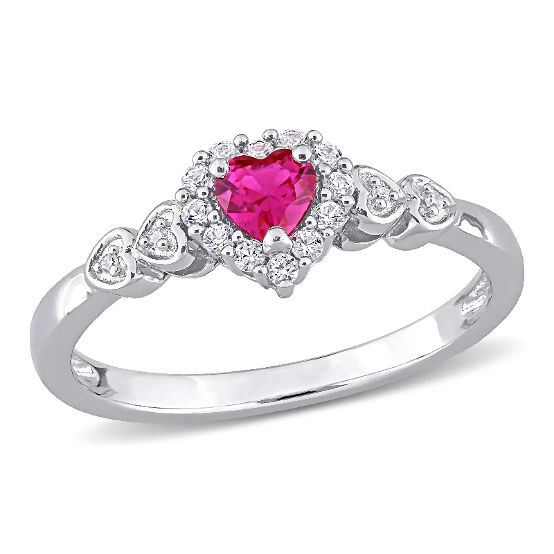 Ruby Gemstone Rings in 14K Yellow Gold with a Solitaire Setting for a Classic and Bold StatementMiadora Sterling Silver Created Ruby and Created White Sapphire Diamond Accent Heart Halo Ring Ruby Gemstone Rings in 14K Yellow Gold with a Solitaire Setting for a Classic and Bold StatementMiadora Sterling Silver Created Ruby and Created White Sapphire Diamond Accent Heart Halo Ring