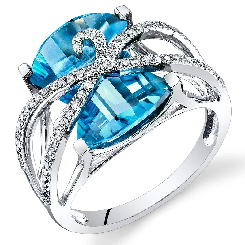 Tourmaline Gemstone Rings in 18K Two - Tone Gold with a Floral - Shaped Setting for a Feminine TouchOravo 9.1 ct Swiss Blue Topaz Baroness Diamond Ring in 14k White Gold Tourmaline Gemstone Rings in 18K Two - Tone Gold with a Floral - Shaped Setting for a Feminine TouchOravo 9.1 ct Swiss Blue Topaz Baroness Diamond Ring in 14k White Gold