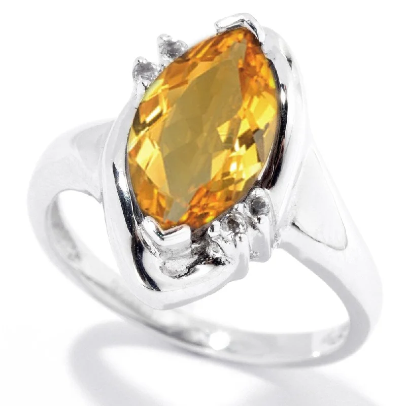 Garnet Gemstone Rings in 18K Gold Vermeil with Intricate Engravings for a Traditional AestheticSterling Silver 2.64ct Citrine and White Topaz Marquise Ring - Yellow Garnet Gemstone Rings in 18K Gold Vermeil with Intricate Engravings for a Traditional AestheticSterling Silver 2.64ct Citrine and White Topaz Marquise Ring - Yellow