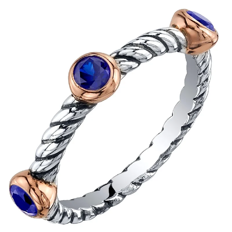 Peridot Gemstone Rings in 14K Gold - Filled Metal with a Pave - Set Band for a Sparkling LookSterling Silver Created Blue Sapphire 3-Stone Cable Rope Stackable Ring Peridot Gemstone Rings in 14K Gold - Filled Metal with a Pave - Set Band for a Sparkling LookSterling Silver Created Blue Sapphire 3-Stone Cable Rope Stackable Ring
