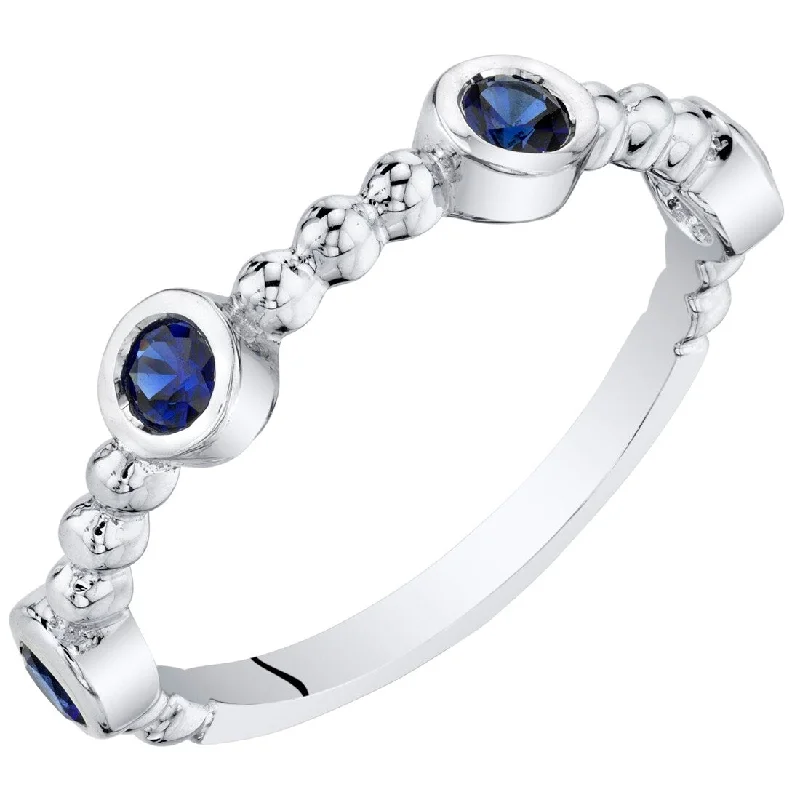 Turquoise Gemstone Rings in 925 Silver with a Southwestern - Inspired Design for a Rustic CharmSterling Silver Created Blue Sapphire Stackable Ring Turquoise Gemstone Rings in 925 Silver with a Southwestern - Inspired Design for a Rustic CharmSterling Silver Created Blue Sapphire Stackable Ring