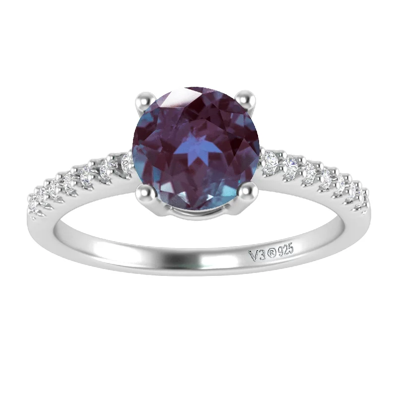 Topaz Gemstone Rings in 10K Gold with a Channel - Set Design for a Contemporary and Durable OptionSterling Silver with Alexandrite and White Topaz Engagement Ring Topaz Gemstone Rings in 10K Gold with a Channel - Set Design for a Contemporary and Durable OptionSterling Silver with Alexandrite and White Topaz Engagement Ring