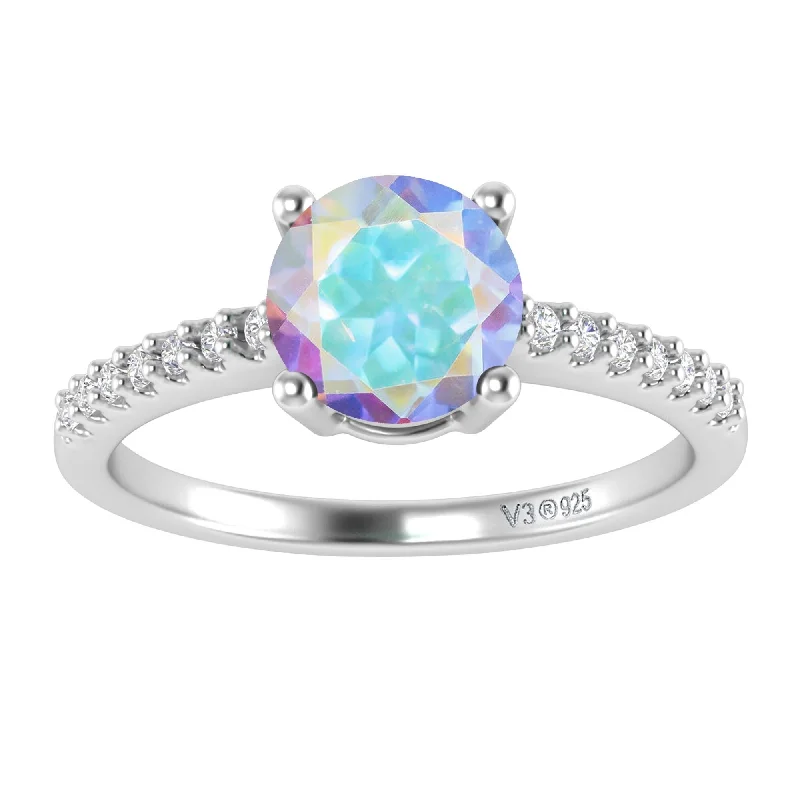 Lapis Lazuli Gemstone Rings in Sterling Silver with a Star - Shaped Setting for a Celestial - Inspired PieceSterling Silver with Mercury Opal Topaz &White Topaz Engagement Ring Lapis Lazuli Gemstone Rings in Sterling Silver with a Star - Shaped Setting for a Celestial - Inspired PieceSterling Silver with Mercury Opal Topaz &White Topaz Engagement Ring