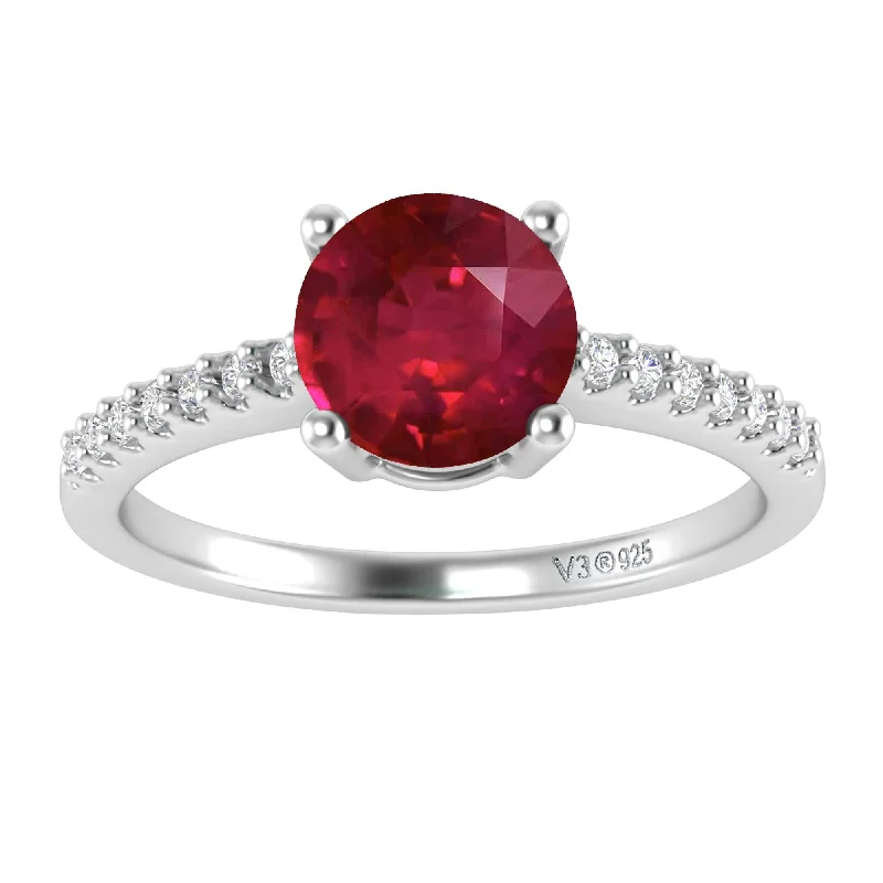 Turquoise Gemstone Rings in 925 Silver with a Southwestern - Inspired Design for a Rustic CharmSterling Silver with Ruby and White Topaz Engagement Ring Turquoise Gemstone Rings in 925 Silver with a Southwestern - Inspired Design for a Rustic CharmSterling Silver with Ruby and White Topaz Engagement Ring