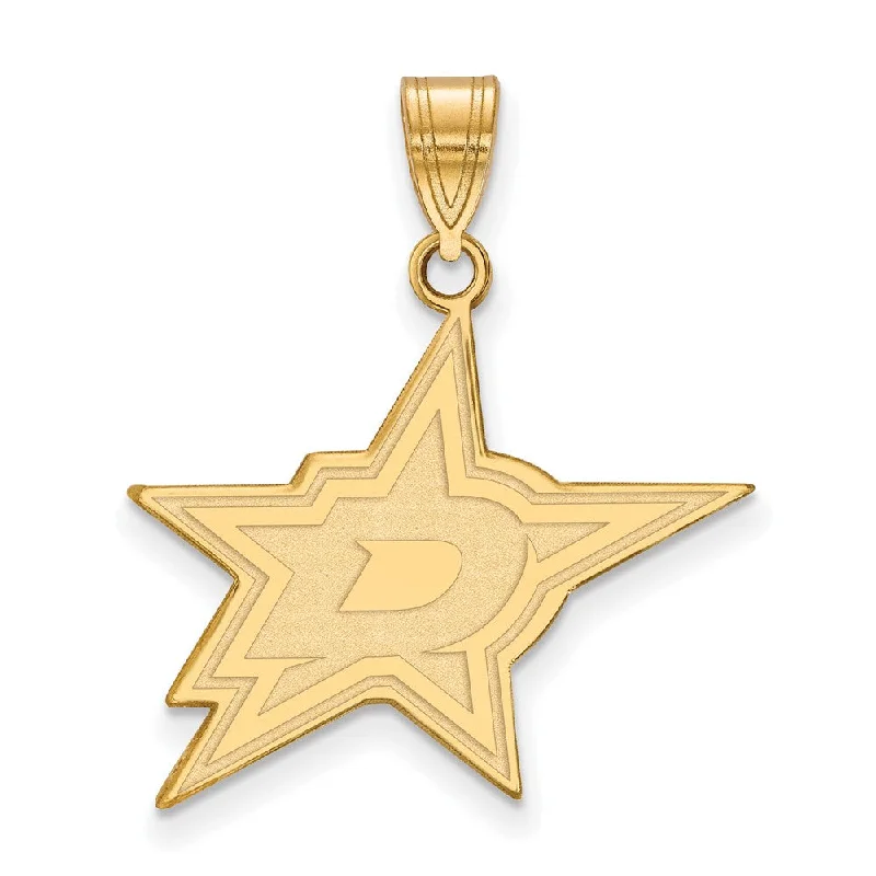 Magnetic - Closure Pendant Necklace with a Hidden Compartment for Secret Keepers10k Yellow Gold NHL Dallas Stars Large Pendant
