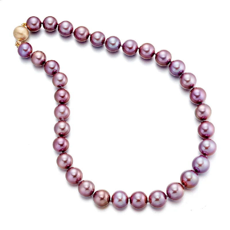 Magnetic - Closure Pendant Necklace with a Hidden Compartment for Secret Keepers12-14mm Deep Lavender Pearl Necklace Magnetic - Closure Pendant Necklace with a Hidden Compartment for Secret Keepers12-14mm Deep Lavender Pearl Necklace