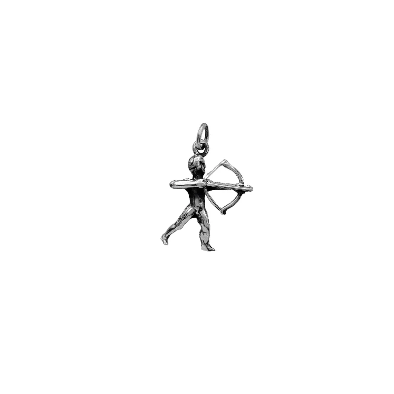 Minimalist Black Onyx Round Pendant Necklace with a Leather Cord for Boho - Chic Outfits3-D Antique-Finish Sagittarius Pendant (Silver) Minimalist Black Onyx Round Pendant Necklace with a Leather Cord for Boho - Chic Outfits3-D Antique-Finish Sagittarius Pendant (Silver)
