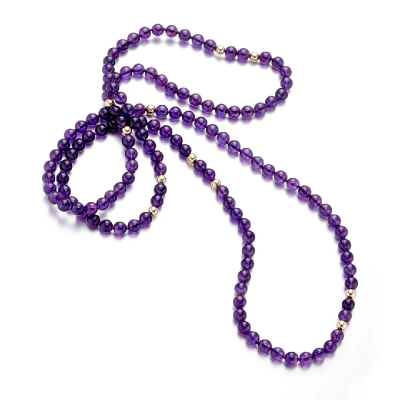 Magnetic - Closure Pendant Necklace with a Hidden Compartment for Secret KeepersAmethyst & Gold Rope Necklace