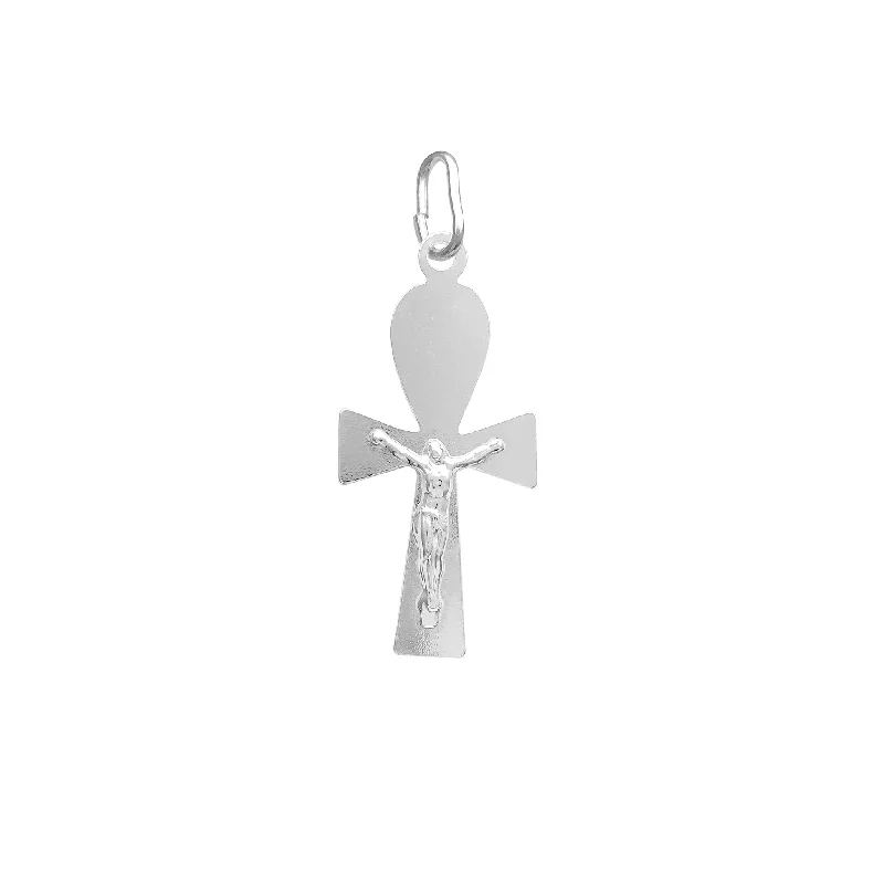 Tassel - Trimmed Amethyst Pendant Necklace for Festival - GoersAnkh Jesus Crucified Pendant (Silver) Tassel - Trimmed Amethyst Pendant Necklace for Festival - GoersAnkh Jesus Crucified Pendant (Silver)