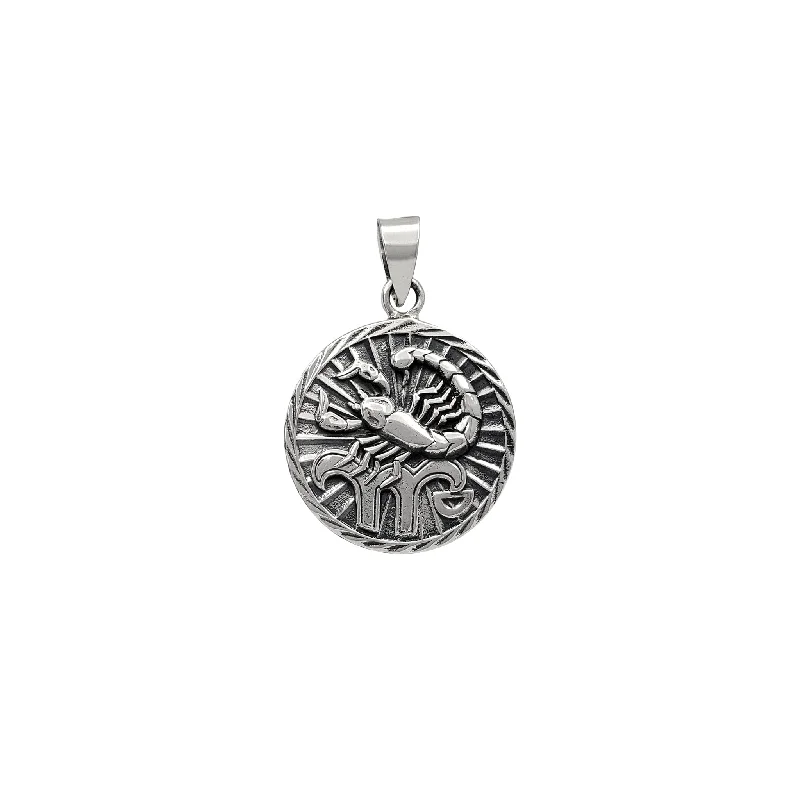 Adjustable - Length Turquoise - Inlaid Teardrop Pendant Necklace for TravelersAntique Finish Scorpion Zodiac Sign Round Pendant (Silver) Adjustable - Length Turquoise - Inlaid Teardrop Pendant Necklace for TravelersAntique Finish Scorpion Zodiac Sign Round Pendant (Silver)
