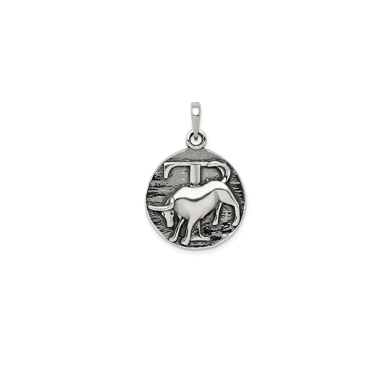 LED - Illuminated Moon Pendant Necklace for Nighttime EventsAntique-Finish Taurus Zodiac Pendant (Silver) LED - Illuminated Moon Pendant Necklace for Nighttime EventsAntique-Finish Taurus Zodiac Pendant (Silver)