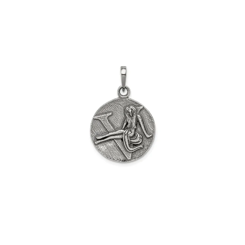 Magnetic - Closure Pendant Necklace with a Hidden Compartment for Secret KeepersAntique-Finish Virgo Zodiac Pendant (Silver) Magnetic - Closure Pendant Necklace with a Hidden Compartment for Secret KeepersAntique-Finish Virgo Zodiac Pendant (Silver)