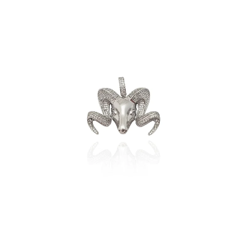 Custom - Engraved Initial Pendant Necklace in Sterling Silver for Mother's Day GiftIced-Out Longhorn Goat's Head Pendant (Silver) Custom - Engraved Initial Pendant Necklace in Sterling Silver for Mother's Day GiftIced-Out Longhorn Goat's Head Pendant (Silver)