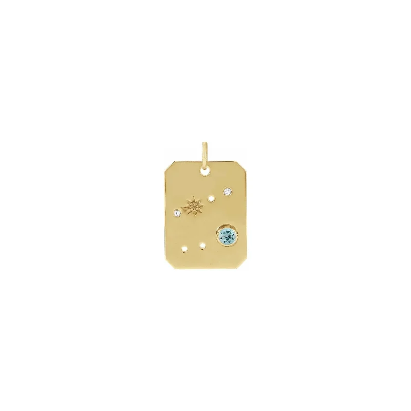 LED - Illuminated Moon Pendant Necklace for Nighttime EventsCancer Aquamarine and Diamond Zodiac Constellation Pendant LED - Illuminated Moon Pendant Necklace for Nighttime EventsCancer Aquamarine and Diamond Zodiac Constellation Pendant