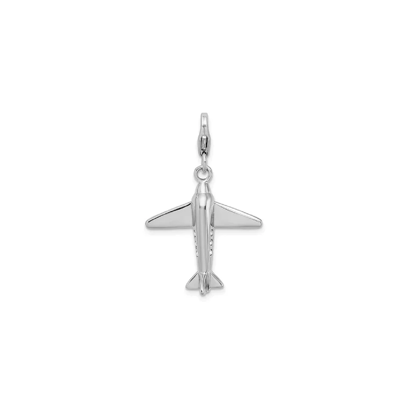 Magnetic - Closure Pendant Necklace with a Hidden Compartment for Secret KeepersClassic Airplane Charm (Silver) Magnetic - Closure Pendant Necklace with a Hidden Compartment for Secret KeepersClassic Airplane Charm (Silver)