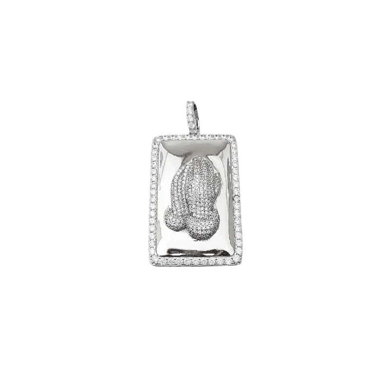 Zodiac Sign Pendant Necklace in Rose Gold for Astrology EnthusiastsPraying Hands Framed CZ Pendant (Silver) Zodiac Sign Pendant Necklace in Rose Gold for Astrology EnthusiastsPraying Hands Framed CZ Pendant (Silver)