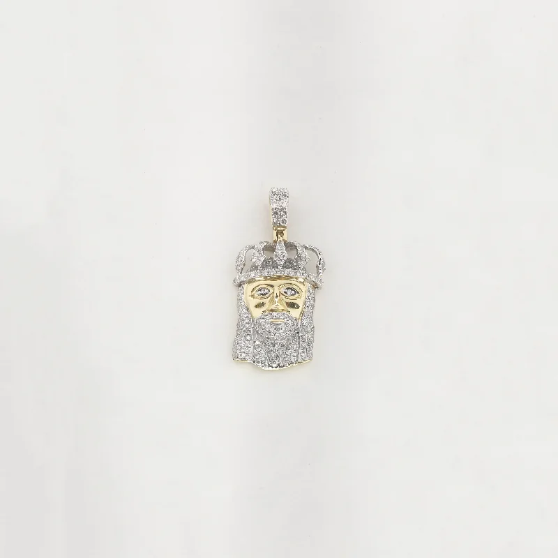 LED - Illuminated Moon Pendant Necklace for Nighttime EventsCrowned Jesus Head Diamond Pendant (14K) LED - Illuminated Moon Pendant Necklace for Nighttime EventsCrowned Jesus Head Diamond Pendant (14K)