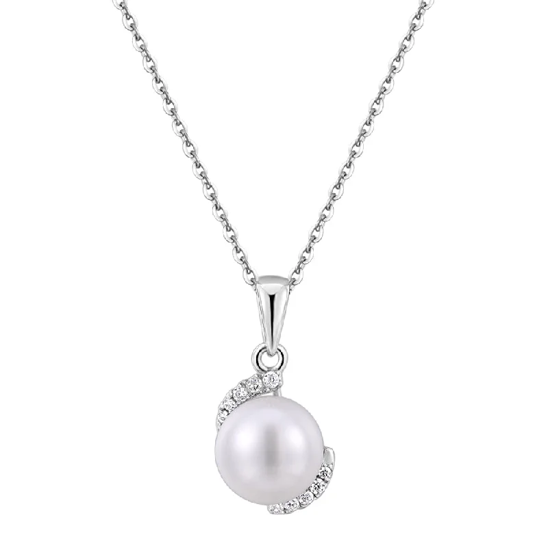 Custom - Engraved Initial Pendant Necklace in Sterling Silver for Mother's Day GiftCultured freshwater pearl necklace in sterling silver Custom - Engraved Initial Pendant Necklace in Sterling Silver for Mother's Day GiftCultured freshwater pearl necklace in sterling silver