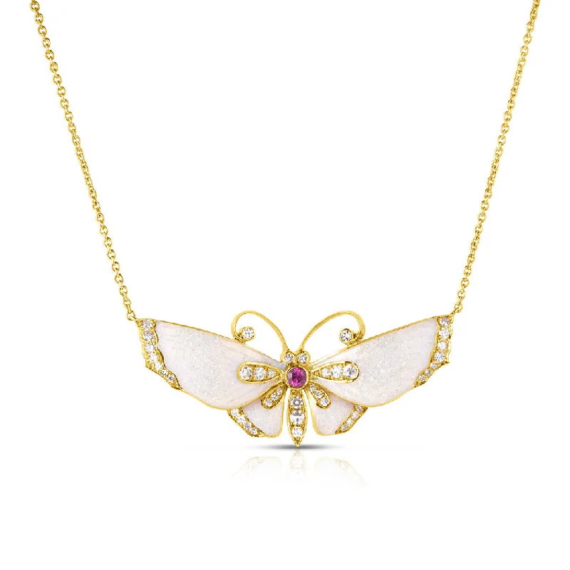 Tassel - Trimmed Amethyst Pendant Necklace for Festival - GoersDiamond & Sapphire Enamel Butterfly Pendant Necklace Tassel - Trimmed Amethyst Pendant Necklace for Festival - GoersDiamond & Sapphire Enamel Butterfly Pendant Necklace
