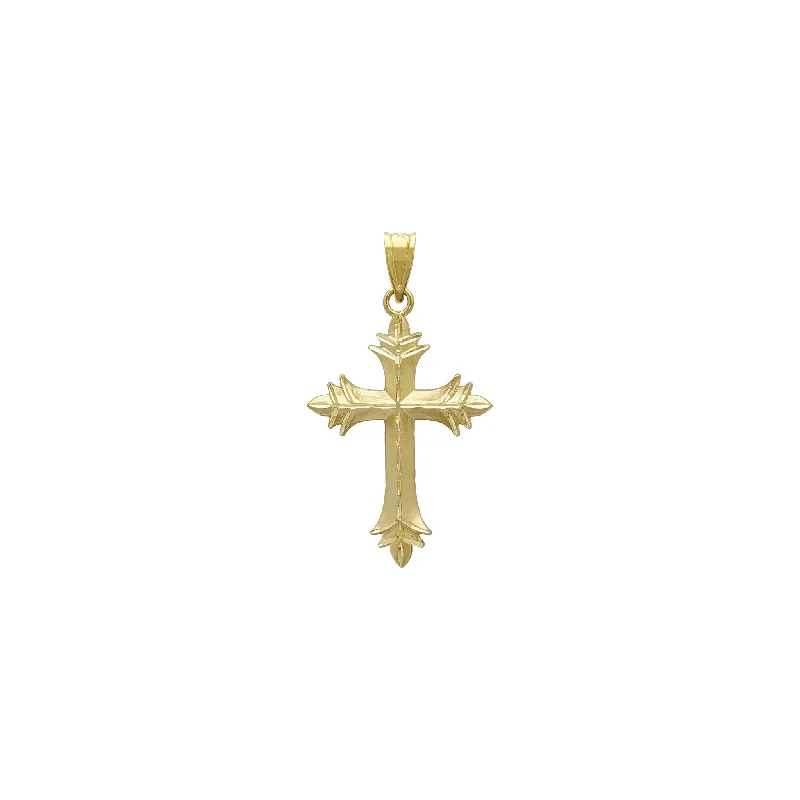 Pearl - Embellished Floral Pendant for a Feminine and Romantic LookDiamond-Cut Patonce Crucifix Pendant (14K) Pearl - Embellished Floral Pendant for a Feminine and Romantic LookDiamond-Cut Patonce Crucifix Pendant (14K)