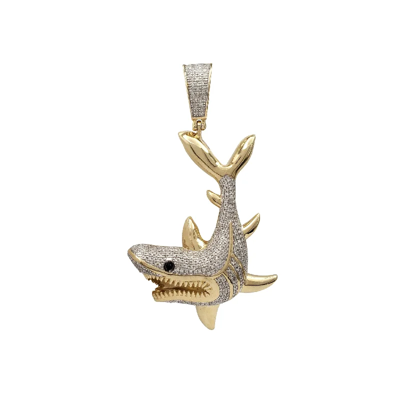 Custom - Engraved Initial Pendant Necklace in Sterling Silver for Mother's Day GiftDiamond Iced-Out Shark Pendant (10K) Custom - Engraved Initial Pendant Necklace in Sterling Silver for Mother's Day GiftDiamond Iced-Out Shark Pendant (10K)