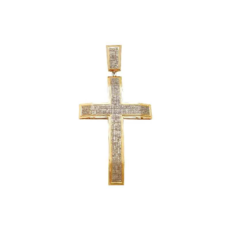 Retro - Inspired Art Deco - Patterned Pendant in Silver for Vintage LoversDiamond Pave Setting Cross Pendant (14K)