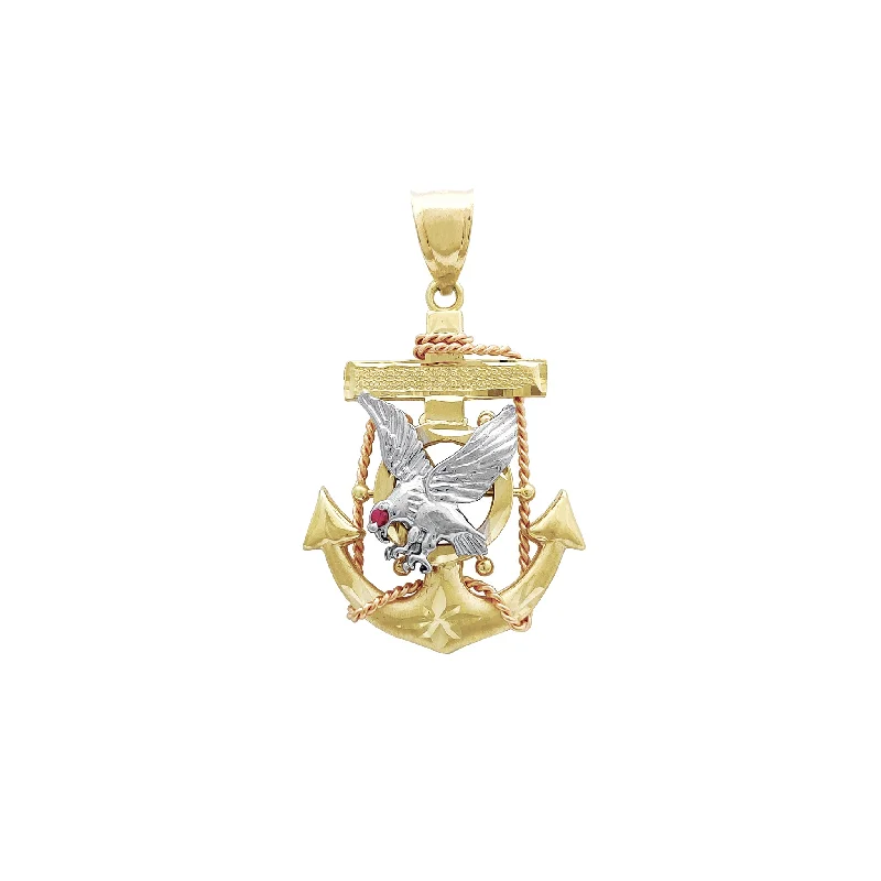 Pearl - Embellished Floral Pendant for a Feminine and Romantic LookEagle Anchor CZ Pendant (14K) Pearl - Embellished Floral Pendant for a Feminine and Romantic LookEagle Anchor CZ Pendant (14K)