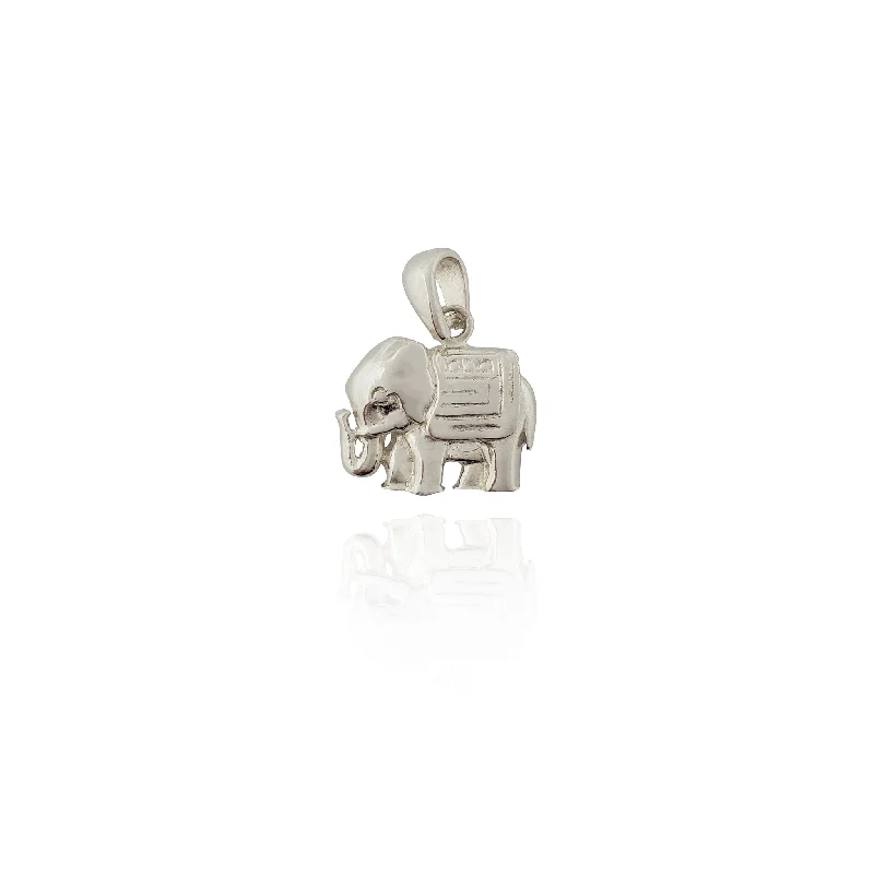 Custom - Engraved Initial Pendant Necklace in Sterling Silver for Mother's Day GiftElephant Pendant (Silver) Custom - Engraved Initial Pendant Necklace in Sterling Silver for Mother's Day GiftElephant Pendant (Silver)