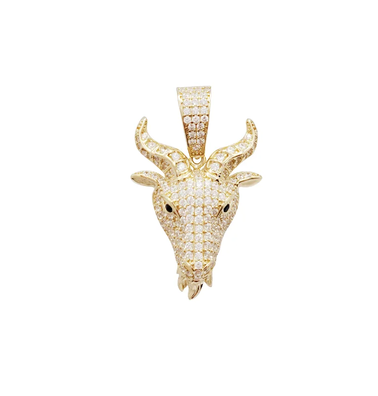 Goat Head  Iced-Out Pendant (14K)