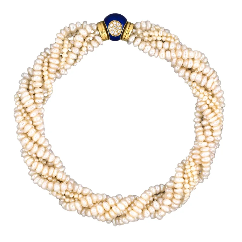 Hypoallergenic Stainless Steel Dog Tag Pendant Necklace for Active Men6-Strand Pearl Torsade Necklace with Sapphires, Diamonds & Blue Enamel Hypoallergenic Stainless Steel Dog Tag Pendant Necklace for Active Men6-Strand Pearl Torsade Necklace with Sapphires, Diamonds & Blue Enamel