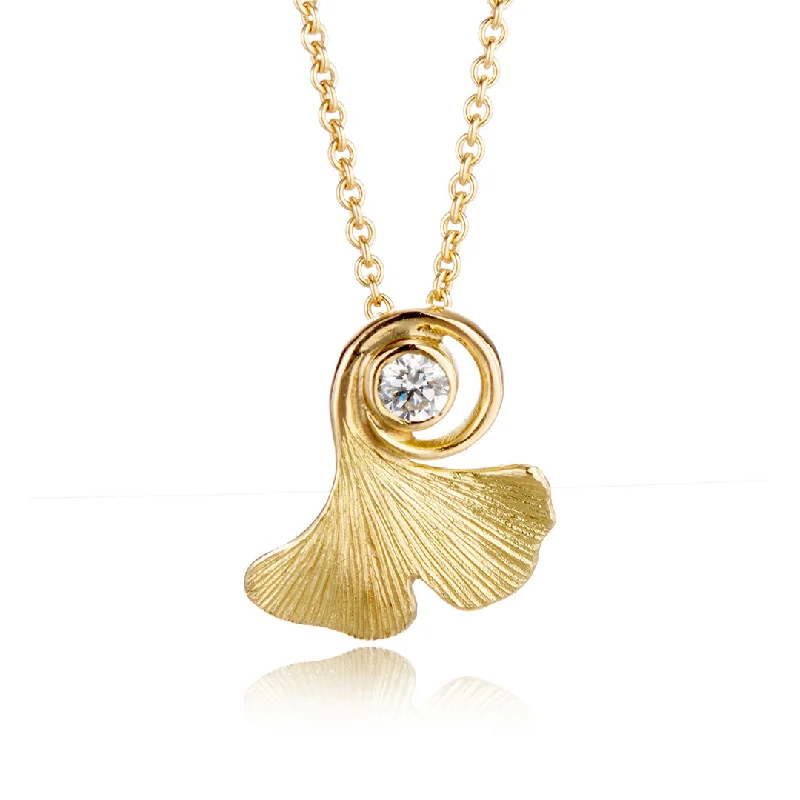 Zodiac Sign Pendant Necklace in Rose Gold for Astrology EnthusiastsGinkgo Leaf & Diamond Pendant Necklace Zodiac Sign Pendant Necklace in Rose Gold for Astrology EnthusiastsGinkgo Leaf & Diamond Pendant Necklace