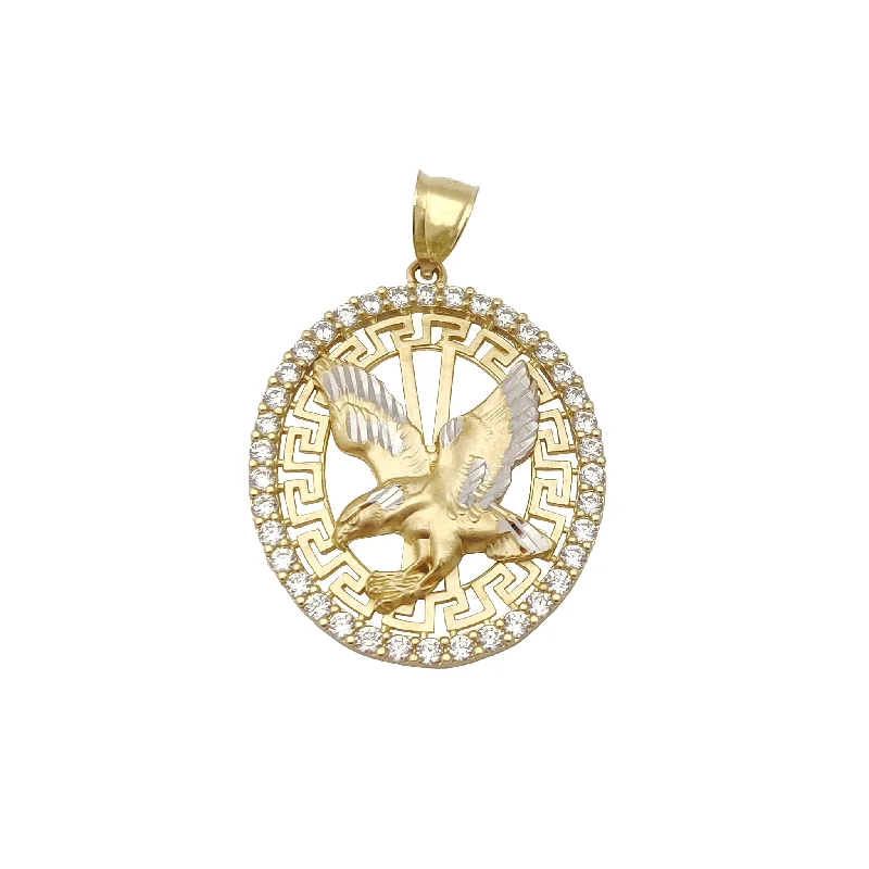Mother - of - Pearl Inlaid Seahorse Pendant for Beach LoversGreek Key Eagle CZ Pendant (14K) Mother - of - Pearl Inlaid Seahorse Pendant for Beach LoversGreek Key Eagle CZ Pendant (14K)