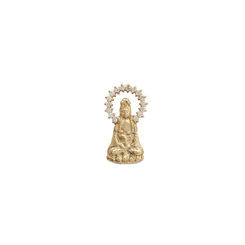 Tassel - Trimmed Amethyst Pendant Necklace for Festival - GoersGuanYin Goddess of Mercy VS Diamond Pendant (14K) Tassel - Trimmed Amethyst Pendant Necklace for Festival - GoersGuanYin Goddess of Mercy VS Diamond Pendant (14K)