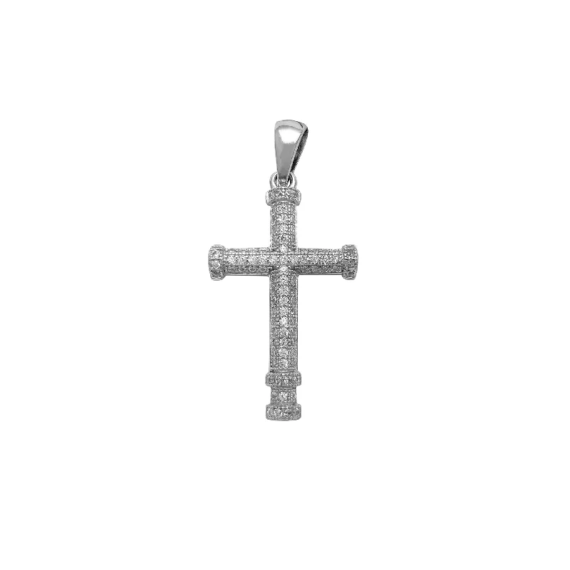 Double - Sided Pendant Necklace with a Photo Insert for Memory - KeepersIced-Out Cross Pendant (Silver) Double - Sided Pendant Necklace with a Photo Insert for Memory - KeepersIced-Out Cross Pendant (Silver)