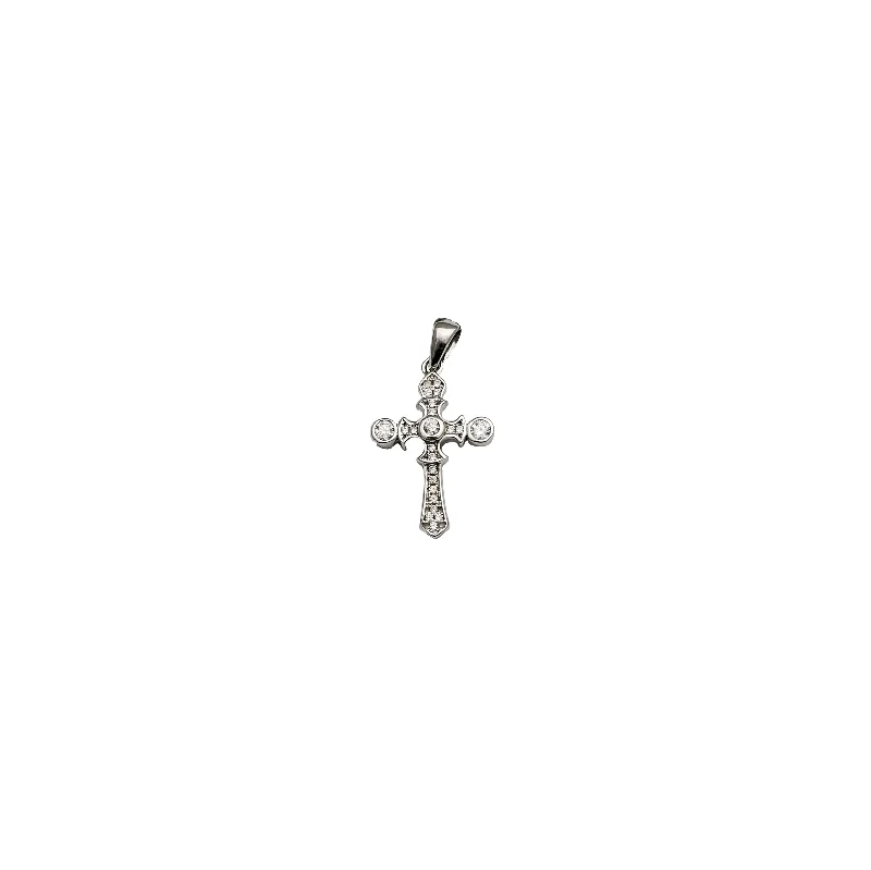 Antique - Inspired Filigree - Worked Cross Pendant Necklace for Religious CeremoniesIced-Out Fancy Cross Pendant (Silver) Antique - Inspired Filigree - Worked Cross Pendant Necklace for Religious CeremoniesIced-Out Fancy Cross Pendant (Silver)