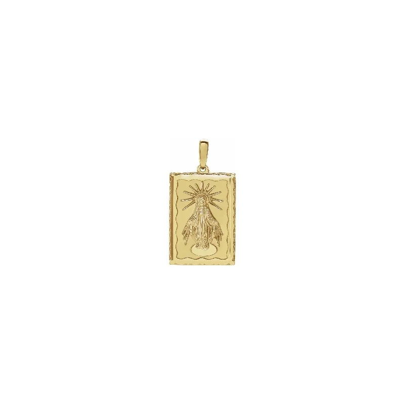 Custom - Engraved Initial Pendant Necklace in Sterling Silver for Mother's Day GiftMiraculous Rectangular Medal Custom - Engraved Initial Pendant Necklace in Sterling Silver for Mother's Day GiftMiraculous Rectangular Medal