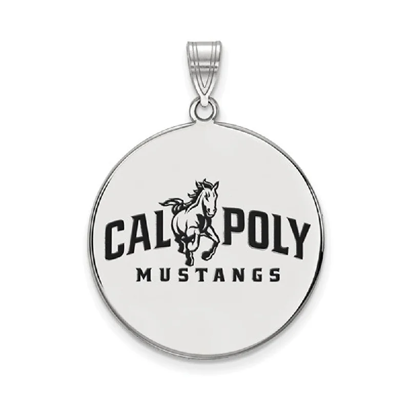 Cross - Stitch - Embroidered Floral Pendant Necklace for Handicraft AficionadosSterling Silver Cal Polytechnic State XL Enamel Disc Pendant Cross - Stitch - Embroidered Floral Pendant Necklace for Handicraft AficionadosSterling Silver Cal Polytechnic State XL Enamel Disc Pendant