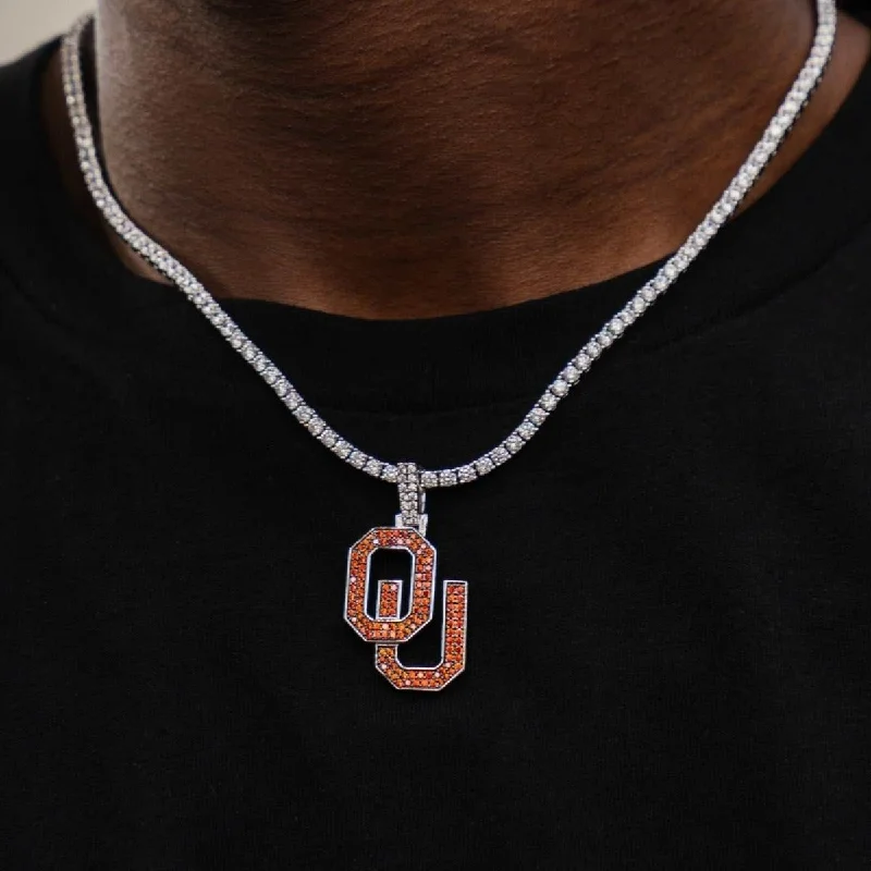 Cross - Stitch - Embroidered Floral Pendant Necklace for Handicraft AficionadosOklahoma Sooners Official NCAA Logo Pendant Cross - Stitch - Embroidered Floral Pendant Necklace for Handicraft AficionadosOklahoma Sooners Official NCAA Logo Pendant