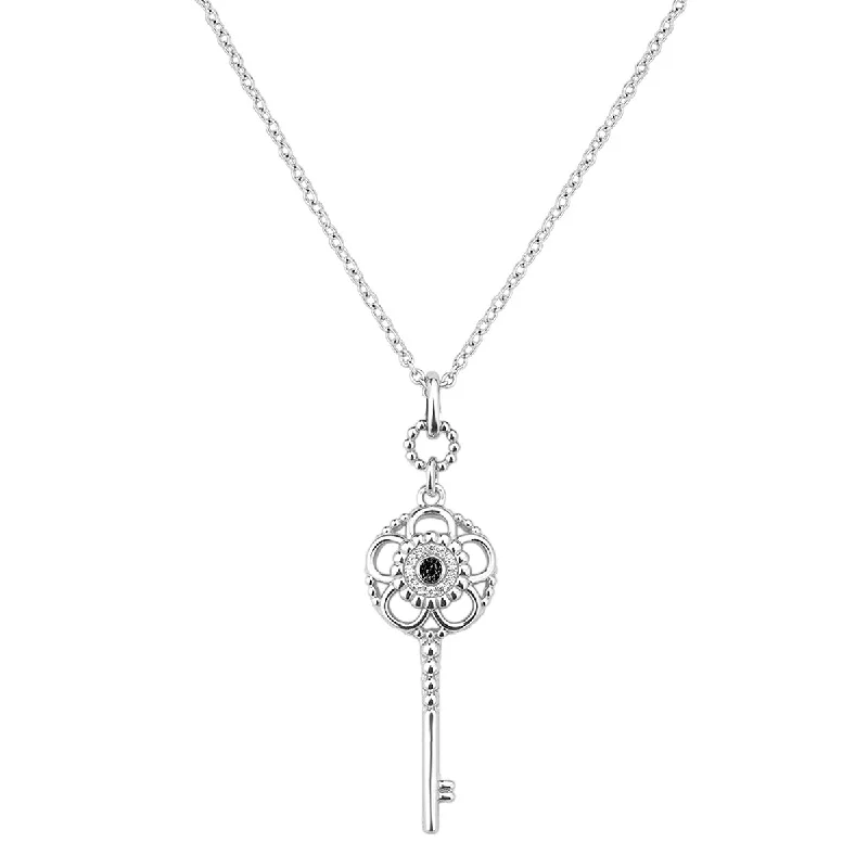 Statement - Making Large - Gemstone - Studded Geometric Pendant Necklace for Evening PartiesPendant Key in Silver Statement - Making Large - Gemstone - Studded Geometric Pendant Necklace for Evening PartiesPendant Key in Silver