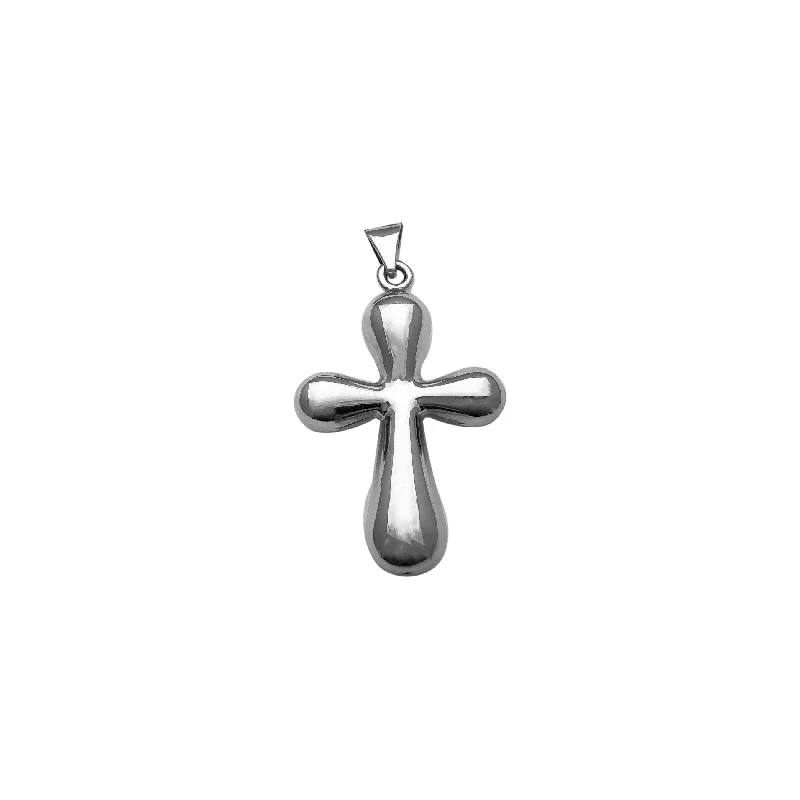 Custom - Engraved Initial Pendant Necklace in Sterling Silver for Mother's Day GiftPlain Puffy Cross Pendant (Silver) Custom - Engraved Initial Pendant Necklace in Sterling Silver for Mother's Day GiftPlain Puffy Cross Pendant (Silver)