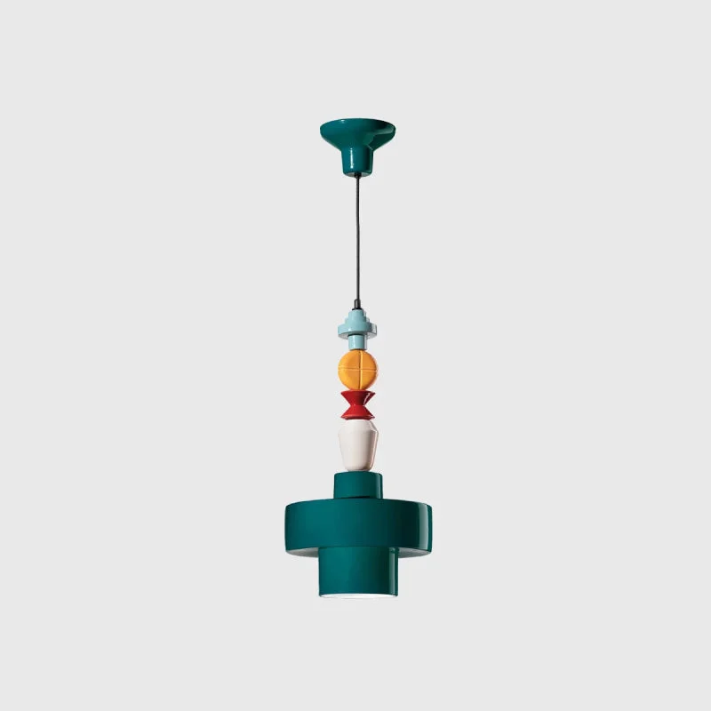 Adjustable - Length Turquoise - Inlaid Teardrop Pendant Necklace for TravelersPlayful and Colourful Ceramic Cylinder Pendant Adjustable - Length Turquoise - Inlaid Teardrop Pendant Necklace for TravelersPlayful and Colourful Ceramic Cylinder Pendant