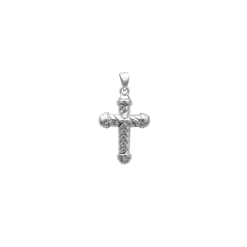 Cross - Stitch - Embroidered Floral Pendant Necklace for Handicraft AficionadosPuffy Textured Cross Pendant (Silver) Cross - Stitch - Embroidered Floral Pendant Necklace for Handicraft AficionadosPuffy Textured Cross Pendant (Silver)
