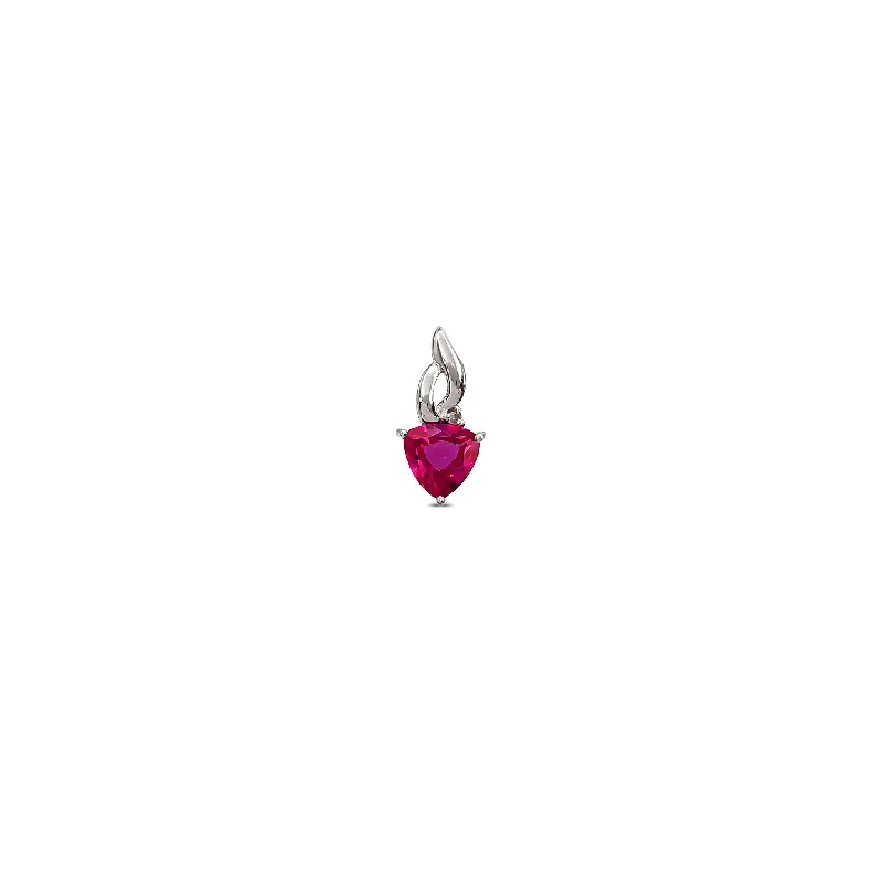 Magnetic - Closure Pendant Necklace with a Hidden Compartment for Secret KeepersRed Zirconia Rounded Trillion Slide Pendant (Silver) Magnetic - Closure Pendant Necklace with a Hidden Compartment for Secret KeepersRed Zirconia Rounded Trillion Slide Pendant (Silver)