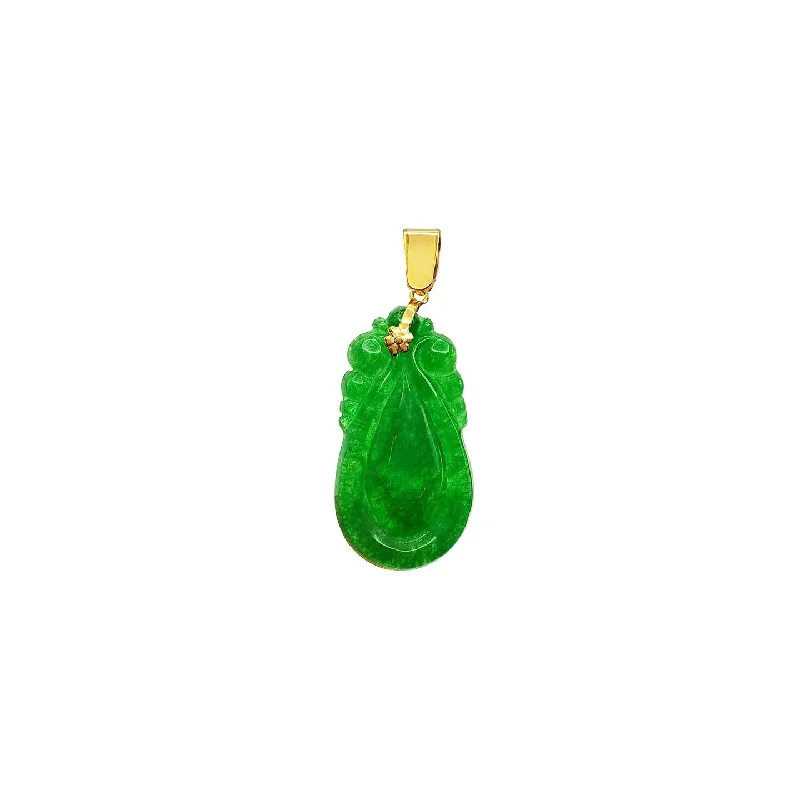 Double - Heart Pendant with Interlocking Design for CouplesJade Ruyi Pendant (14K) Double - Heart Pendant with Interlocking Design for CouplesJade Ruyi Pendant (14K)