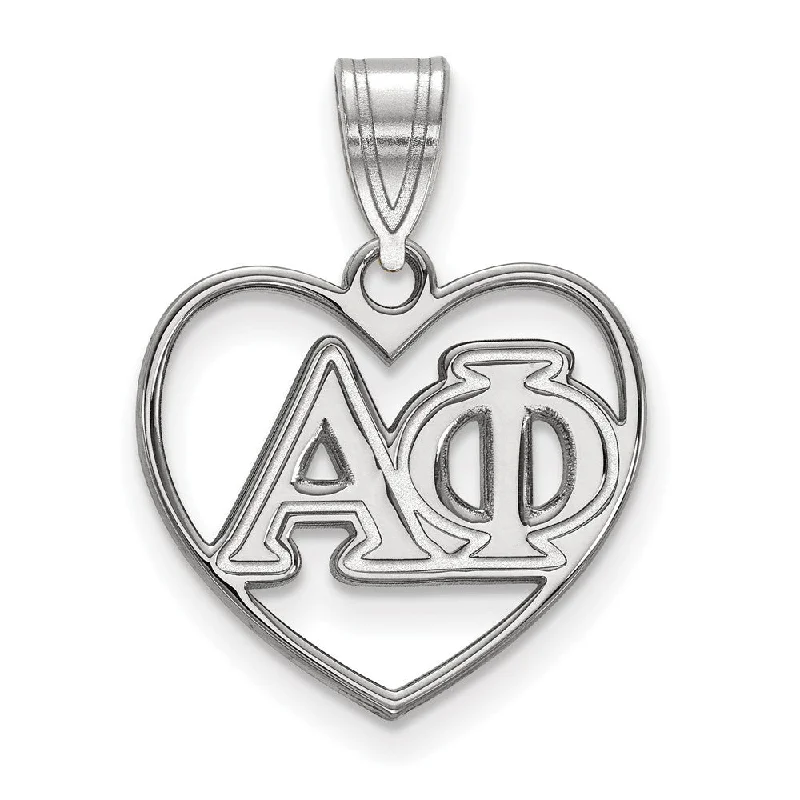 Dainty Gold - Plated Angel Wing Pendant Necklace for Sensitive Skin OwnersSterling Silver Alpha Phi Heart Greek Letters Pendant Dainty Gold - Plated Angel Wing Pendant Necklace for Sensitive Skin OwnersSterling Silver Alpha Phi Heart Greek Letters Pendant