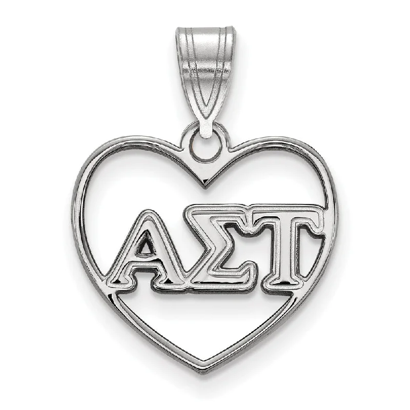Antique - Inspired Filigree - Worked Cross Pendant Necklace for Religious CeremoniesSterling Silver Alpha Sigma Tau Heart Greek Letters Pendant Antique - Inspired Filigree - Worked Cross Pendant Necklace for Religious CeremoniesSterling Silver Alpha Sigma Tau Heart Greek Letters Pendant
